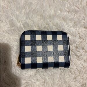a new day Navy and White Checkered Wallet